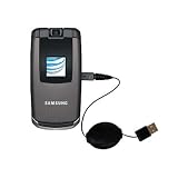 Retractable USB Cable for the Samsung SLM SGH-A747 with Power Hot Sync and Charge capabilities - Gomadic Brand w/ TipExchange Technology