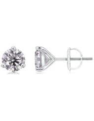 2 ct Solitaire Diamond Stud Earrings in White Gold