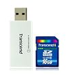 Transcend 16 GB SDHC Class 6 Flash Memory Card with Compact Card Reader