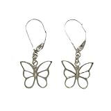 Eve's Addiction Sterling Silver Butterfly Dangle Earrings