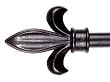 Decorative Adjustable 28" - 48" Rod With Fleur De Lis Ends For Tapestries -Black