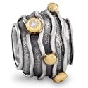 Authentic Pandora Jewelry Silver 14k Yellow Gold Dark Line with Bezel Set Diamond Charm