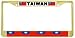 Taiwan Taiwanese Flag Gold Tone Metal License Plate Frame Holder