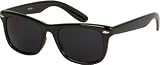 1980s Wayfarer Style Fashion Sunglasses with Super Dark Lens