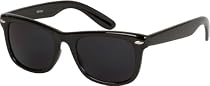 DS1006 1980's Wayfarer Style Fashion Sunglasses with Super Dark Lens