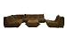 Modern Brown Fabric Modular Sectional Sofa, Chair Ottoman Set