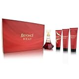 Beyonce Heat by Coty for Women 4 Piece Set Includes: 3.4 oz Eau de Parfum Spray + 2.5 oz Gold Sparkling Body Lotion + 2.5 oz Nourishing Hand Cream + 2.5 oz Pearl Exfoliating Shower Gel