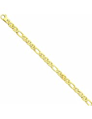 Genuine 14K Yellow Gold 6.5Mm 8.25Mm Solid Hand-Polished 3 & 1 Flat Anchor Bracelet 8.25 Inches 100% Satisfaction Guaranteed.