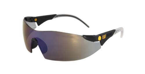 Caterpillar Dozer Safety Glasses, Black, Blue Mirror On Sale