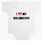 I Love My Bullmastiff Baby Ultrasoft Onesie