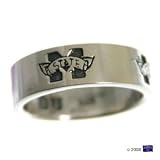 Mississippi State Bulldogs Sterling Silver Ring Size 7