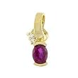 14K Yellow Gold Ruby and Diamond Pendant