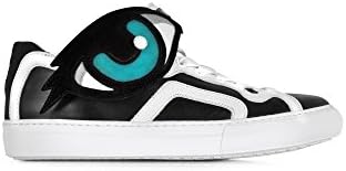 PIERRE HARDY WOMEN'S JS22BLACKWHITETURQUOISE BLACK LEATHER SNEAKERS