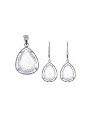 Nickel Free Sterling Silver Pendant & Earring Sets Large CZ Hanging Set