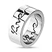 STR-0027 Stainless Steel 'Love' Glossy Mirror Finish Band Ring; Comes With Free Gift Box