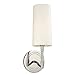 Dillon 1-Light Wall Sconce - Polished Nickel Finish with Off White Linen Shade