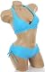 Low Price Womens Junior Size Swimwear Sexy Boyshorts Halter 2 pc Bikini Swimsuit Blue Act Now