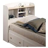 White and Natural Maple Bookcase Headboard 39