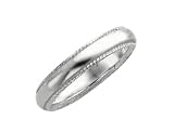 Ladies Comfort Fit 4mm Milgrain Wedding Band in Sterling Silver