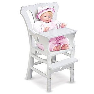 Melissa & Doug Deluxe Wooden Doll High Chair