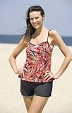 Body I.D. Red Palms Shortini Swimsuit - Women's Swimsuit Plus Size Swimsuits