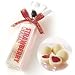 クリスマス苺チョコ: フリーズドライしたイチゴをホワイトチョコでコーティング。2.5cm×4cm×15cm、苺チョコレート2粒入りのプチギフト<br><br>朝9:00までのご注文は当日出荷可能です。納期の詳細等につきましては、ご注文確認メールに...