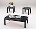 Coffee Tables | Black Coffee Tables | Black End Tables | Living Room Tables - BEAUTIFUL BLACK FINISH COFFEE / END TABLE 3-PC SET