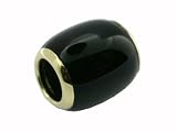 Onyx Barrel Pendant, 14k Gold