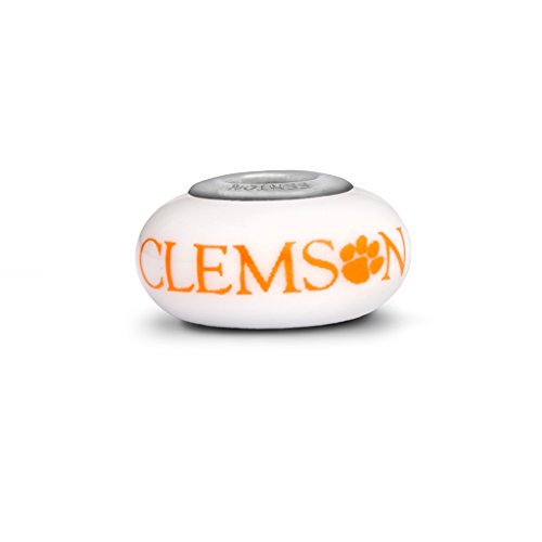Clemson Tigers Small Glass Bead Fits Most European Style Bracelets
