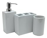 Nuvo Design 3-Piece Nova Ceramic Bath Set, White