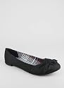 Pleated Bow Thai Silk Flat