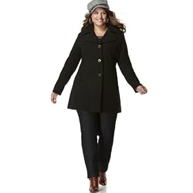 Dollhouse Plus Size Pea Coat, Long Sleeve