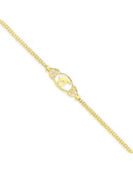10 Inch 14k Gold Polished Dolphin Anklet