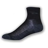 DeFeet Air-E-Ator Logo Black Sock-Black/Grey