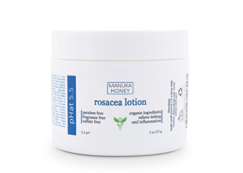 Rosacea Treatment Cream - Organic Moisturizer with Coconut Oil, Manuka Honey, Aloe Vera, Shea Butter, Plumeria, Hempseed & Olive Oil for Redness Relief, Inflammation & Anti Acne (2 oz) by pHat 5.5