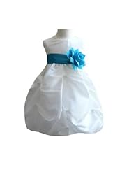Girls Taffeta  Bubble Dress Flower-Girl Dress/Pageant Dress/Wedding Dress  With a Bow(s) and a Sash 
