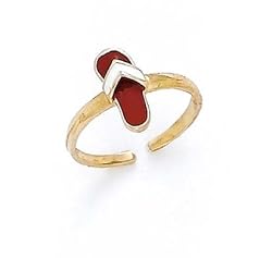 14k Enamel Flip-Flop Toe Ring - JewelryWeb
