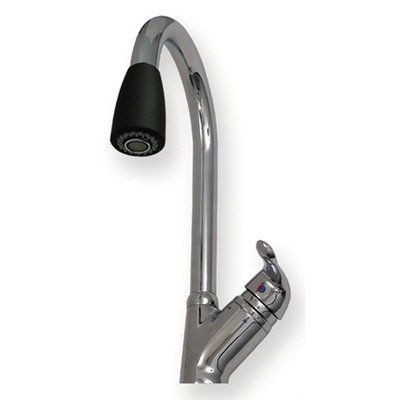 Rainforest Single Hole or Single Lever Kitchen Faucet Finish: Chrome/Black head