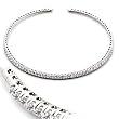 Rhodium Plated Brass Necklace with Clear CZ - 16'' length