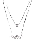 Silver One Gargantillas Dúo Clave de Sol Zirconium