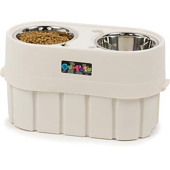 Adjustable Height Store n Feed for Dogs – 2 Quart Bowls