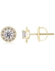 1 ct Solitaire Diamond Stud Earrings in Yellow Gold