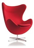Alphaville Design SA-STAR-DR Starship Red Danish Thick Wool Chair, Swivel & Tilt Mechanism, Chrome Base