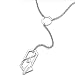 Silver Tone BABY PHAT Dangle Cat in Frame Lariat Necklace