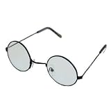 New John Lennon Clear Sunglasses Lens- Black w/ Micro Case