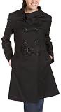 Kenneth Cole Reaction Women's Cotton Double Breasted Belted Trench Coat With Funnel Neck