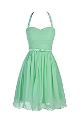 Chiffon/Satin Halter Short Homecoming Dress/Bridesmaid Dress 