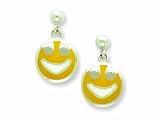 Sterling Silver Smiley Face Resin Earrings