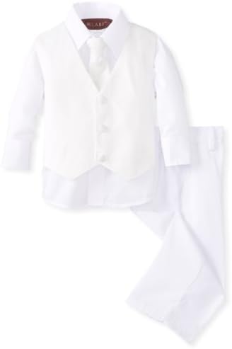 Milano Couture Baby Boys' Pattern Vest Set, White, X Large/24 Months