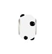 Pandora Style Charm Bead (Z286) Lampwork Style Glass (14mm x 10mm) (fits Troll too) ~ White with Black Dots